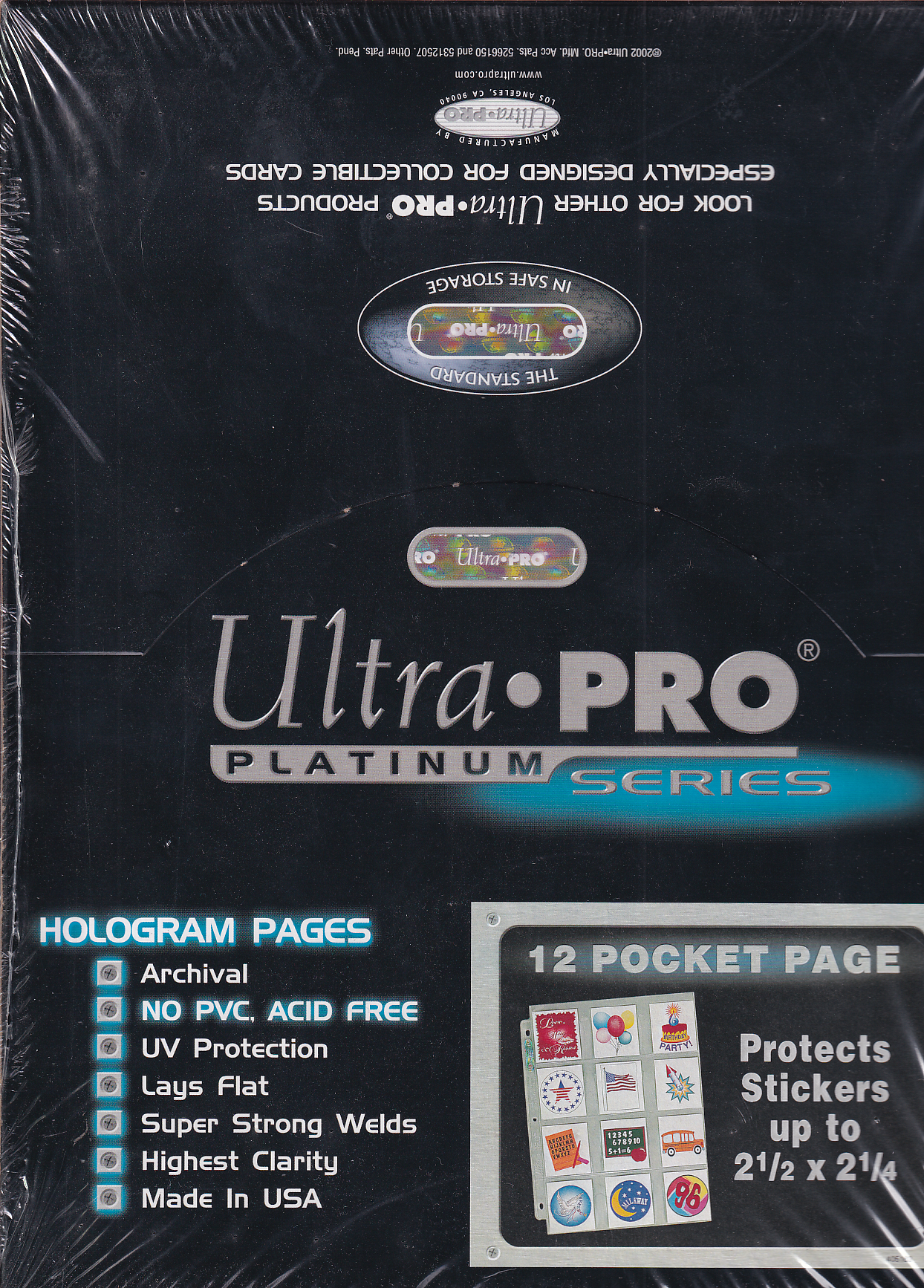 12 pocket Pages - Sports Cards- For 3 Ring Binders - 100 Pages  - Ultra Pro