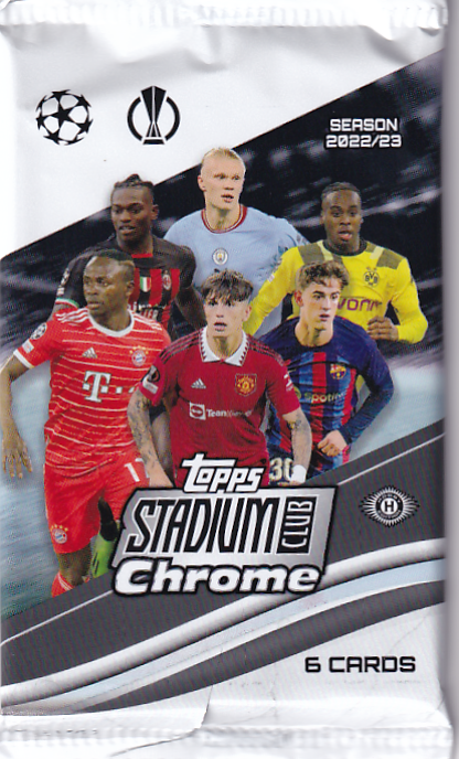 2022-23 Topps Stadium Club CHROME UEFA Champions League Soccer Hobby Pack