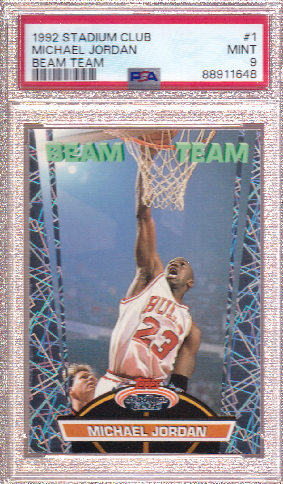 Michael Jordan 1992-93 Topps Stadium Club Beam Team #1  PSA 9 Chicago Bulls