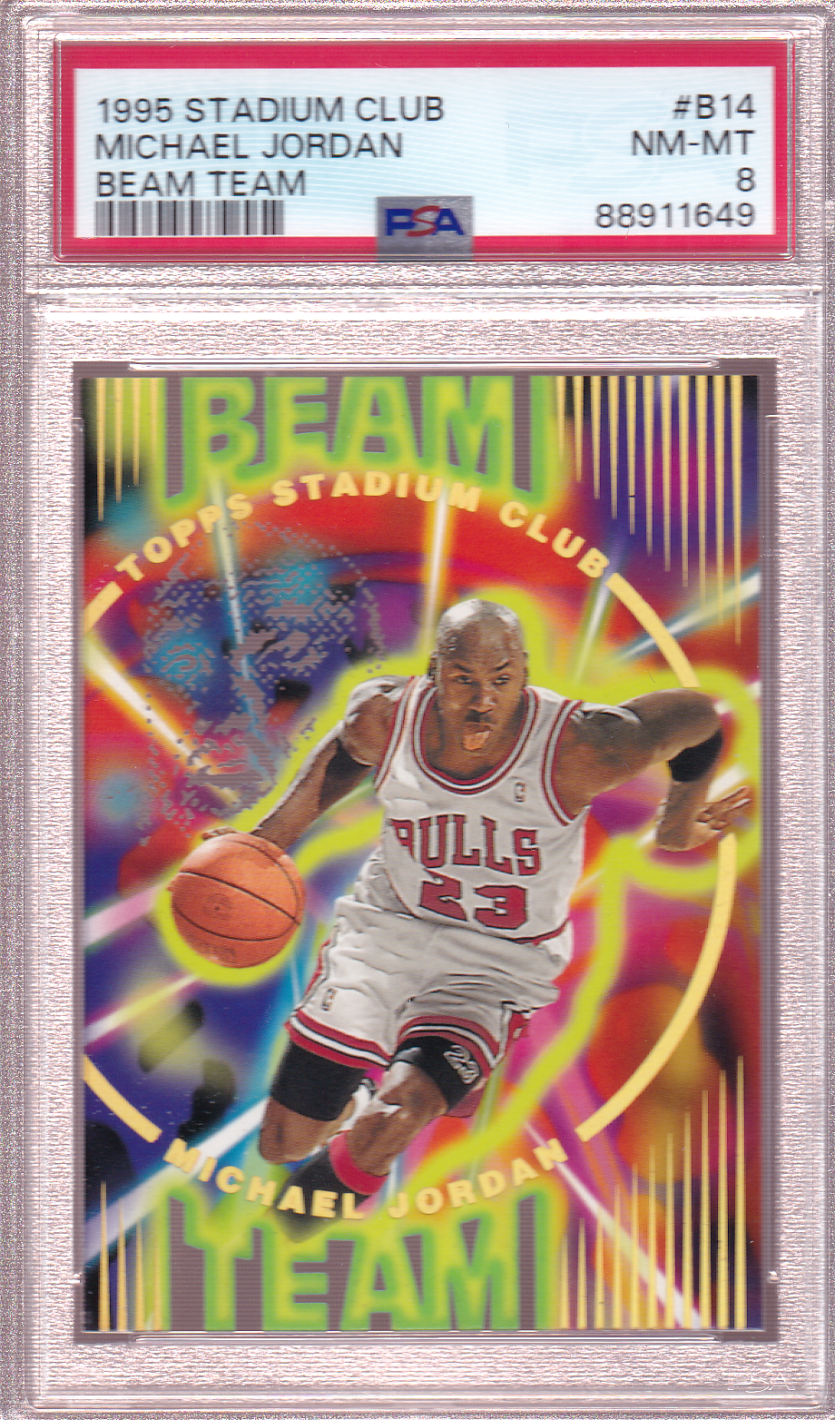 Michael Jordan 1995-96 Topps Stadium Club Beam Team #B14 PSA 8 Chicago Bulls