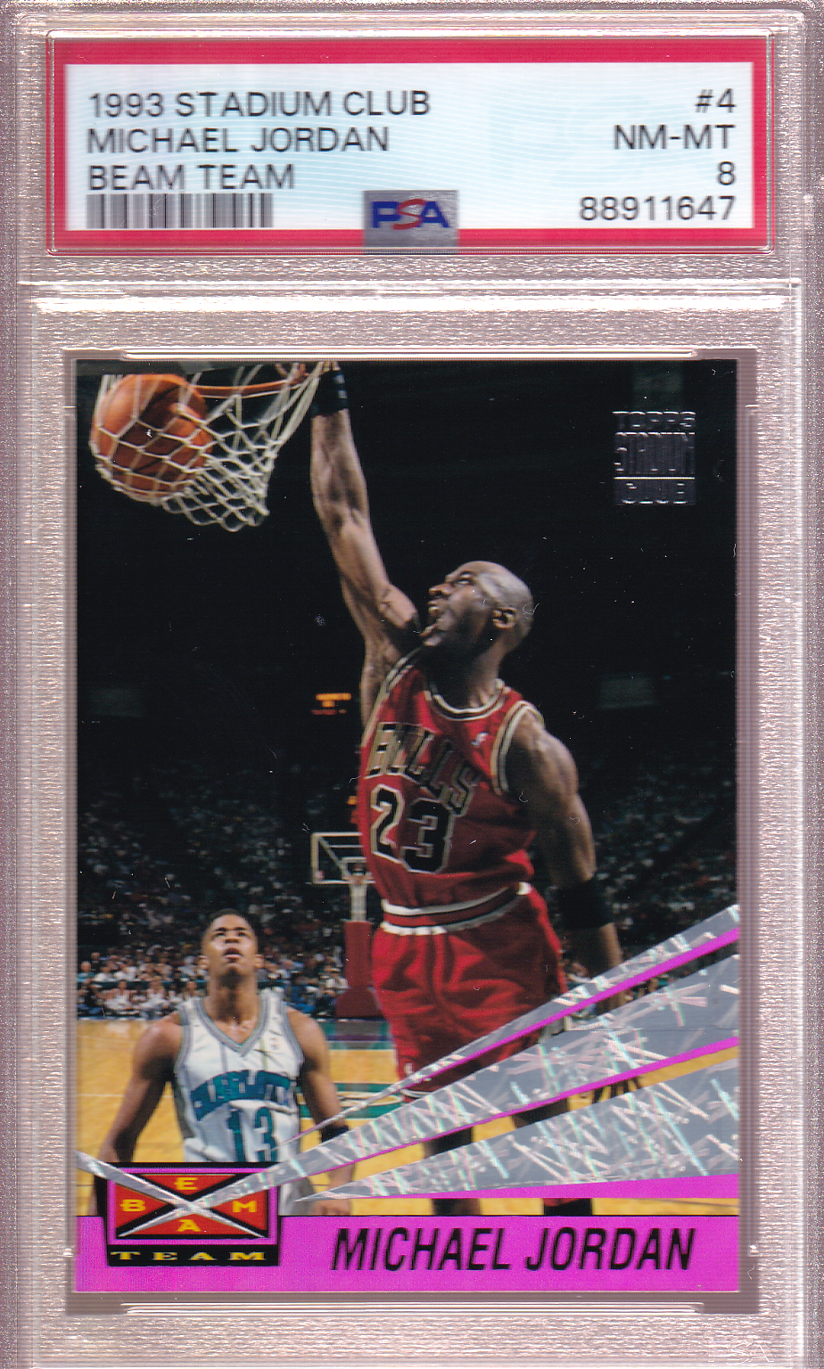 Michael Jordan 1993-94 Topps Stadium Club Beam Team #4 PSA 8 Chicago Bulls