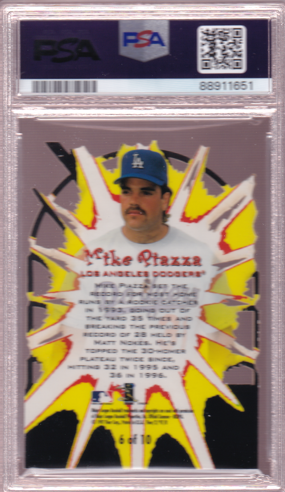 MIKE PIAZZA 1997 Fleer Bleacher Blasters #6 PSA 8 Los Angeles Dodgers