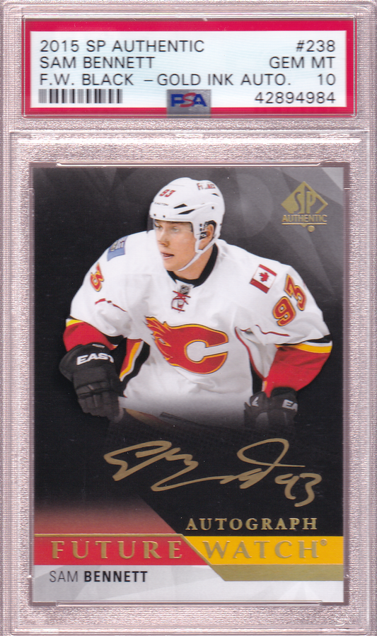 Sam Bennett 2015-16 SP Authentic Future Watch BLACK PSA 10 Rookie Card RC #238 Calgary Flames