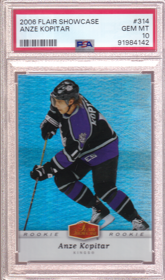 Anze Kopitar 2006-07 Flair Showcase Rookie Card RC #314 PSA 10 Los Angeles Kings