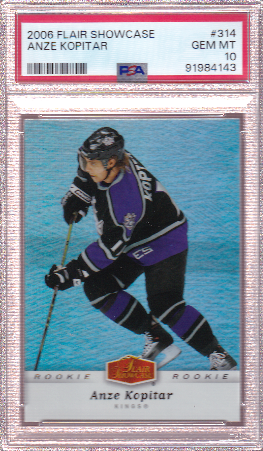 Anze Kopitar 2006-07 Flair Showcase Rookie Card RC #314 PSA 10 Los Angeles Kings