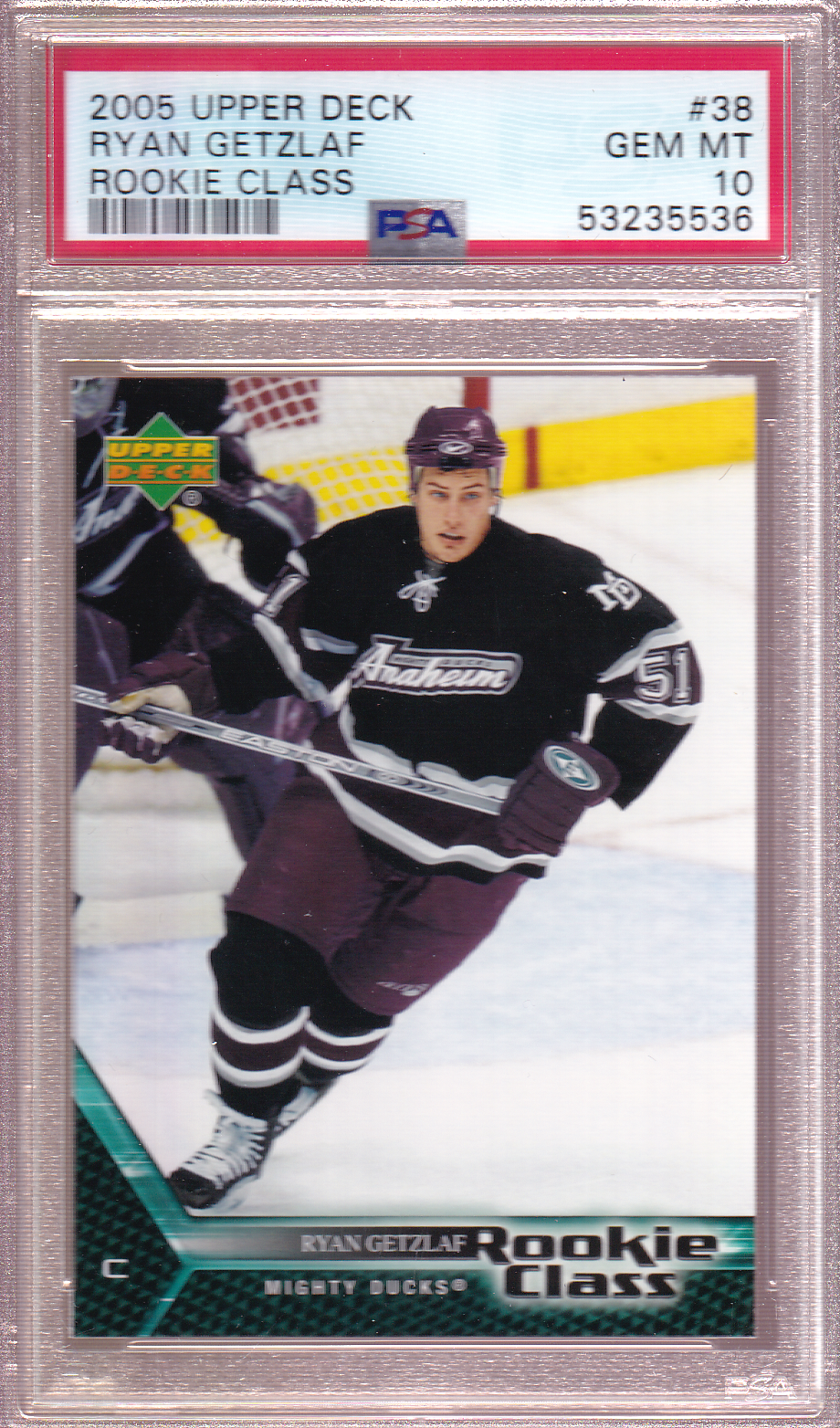 Ryan Getzlaf 2005-06 Rookie Class PSA 10 Rookie Card RC #38 Anaheim Ducks