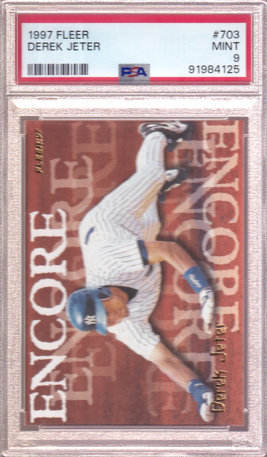 Derek Jeter Encore 1997 Fleer PSA 9 Card #703 New York Yankees