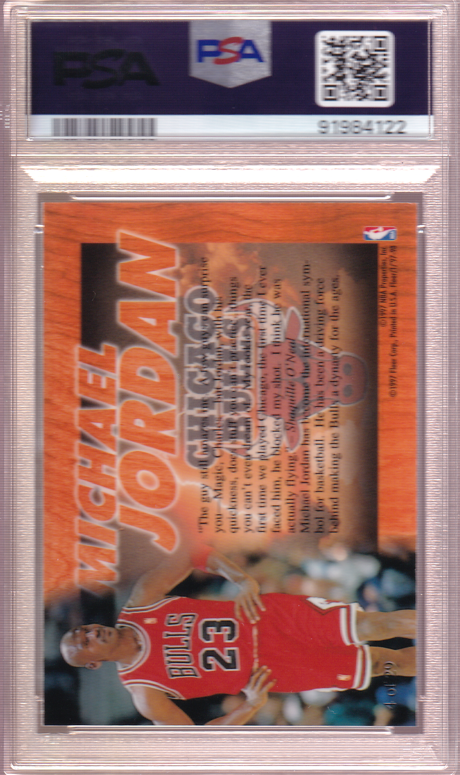 Michael Jordan 1997-98 Fleer Flair Hardwood Leader Card #4 PSA 8 Chicago Bulls