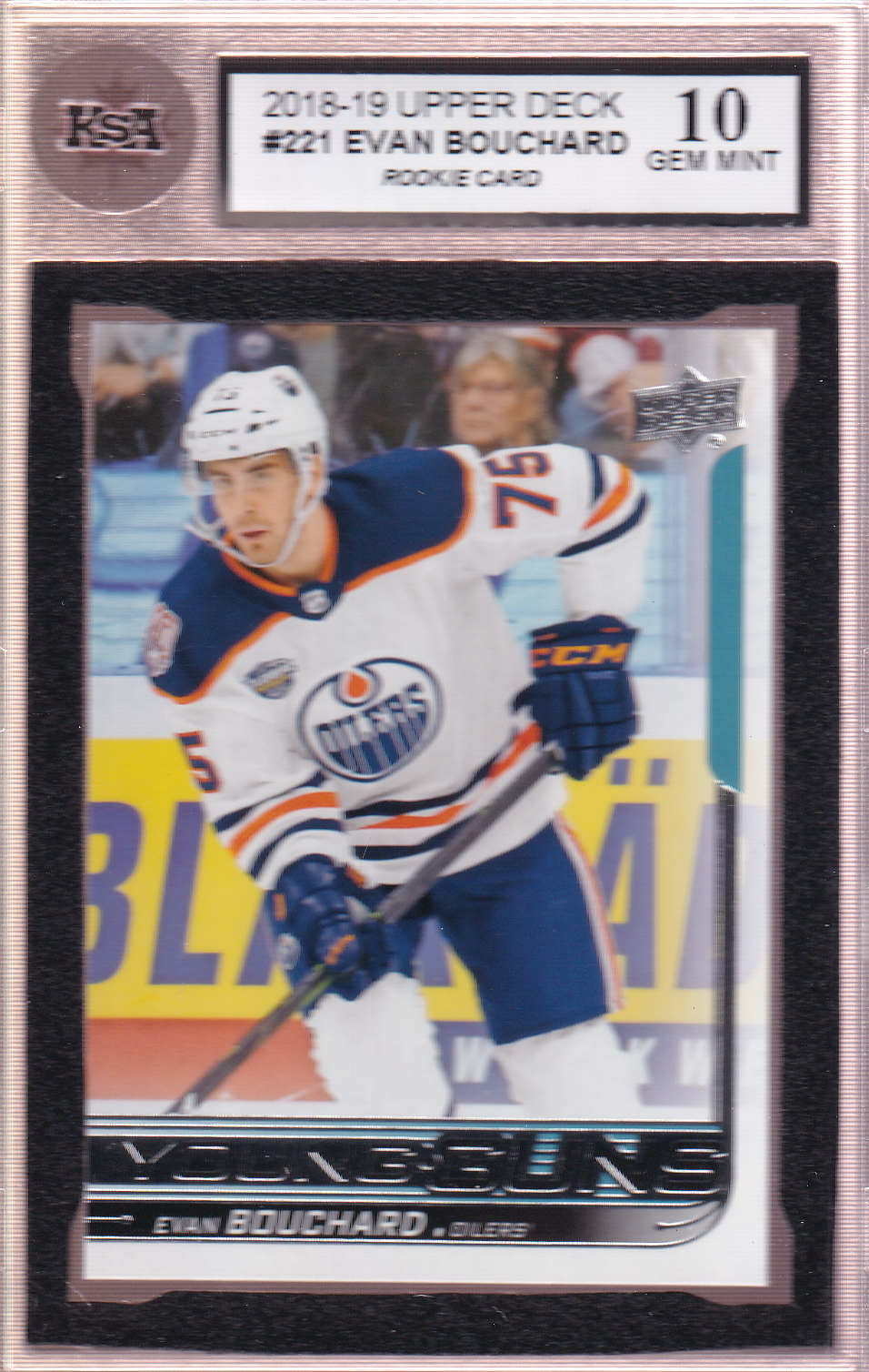 Evan Bouchard 2018-19 Upper Deck Young Guns Rookie Card KSA 10 - Edmonton Oilers RC #221