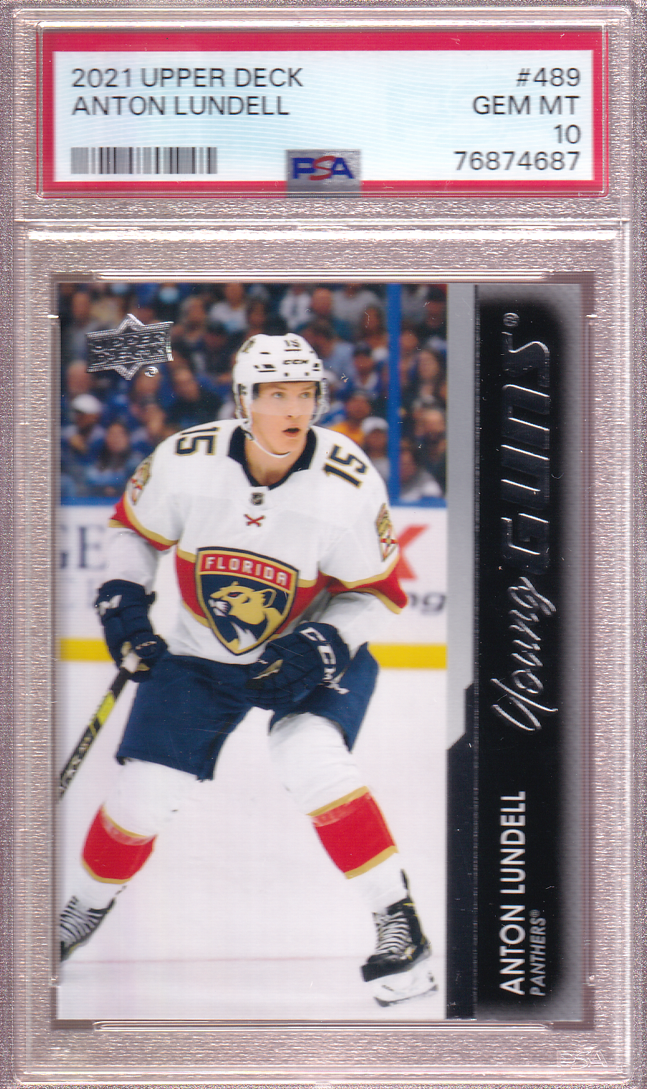 Anton Lundell 2021-22 Upper Deck Young Guns PSA 10 Rookie Card RC #489 Florida Panthers