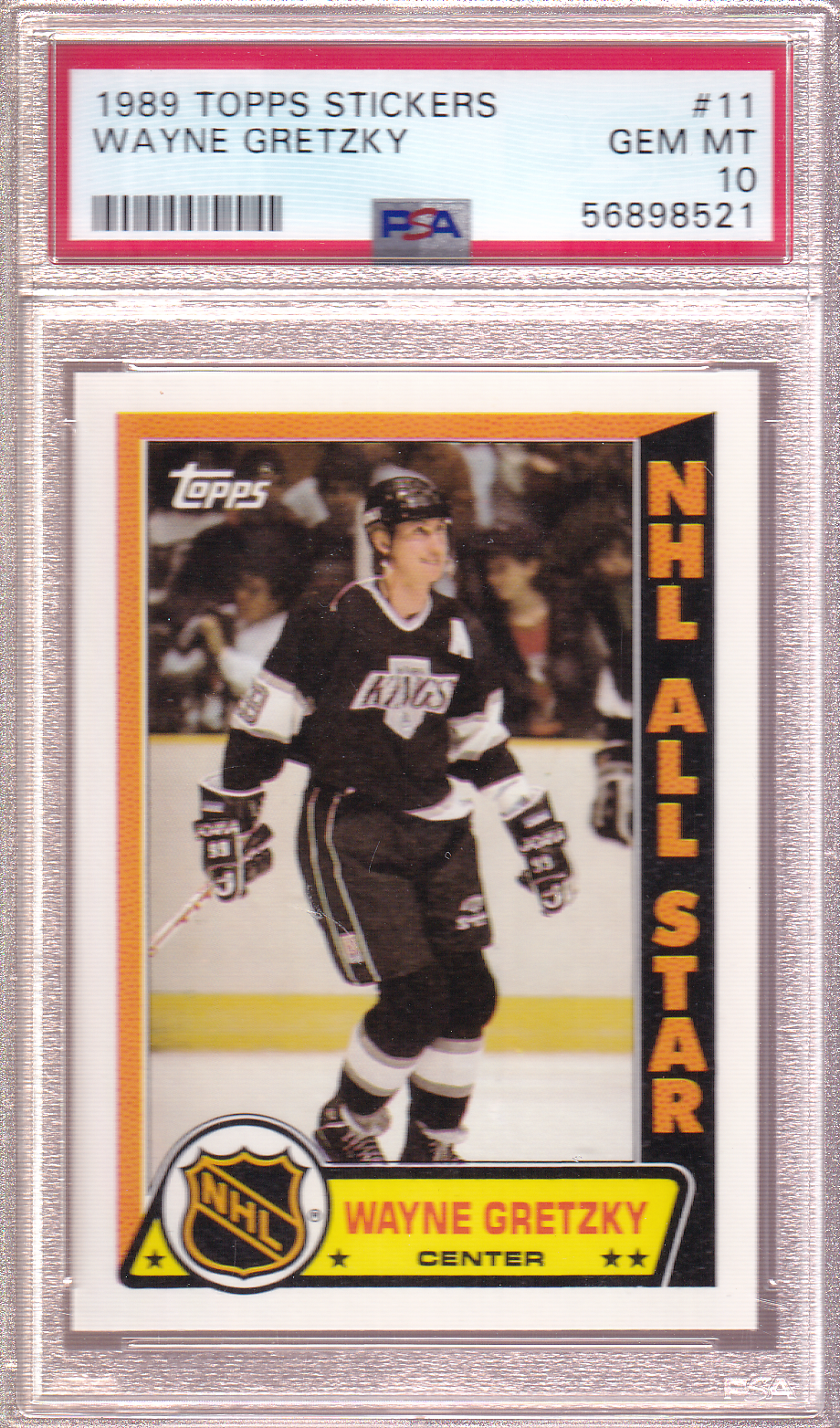 Wayne Gretzky 1989-90 Topps Stickers PSA 10 #11 Los Angeles Kings