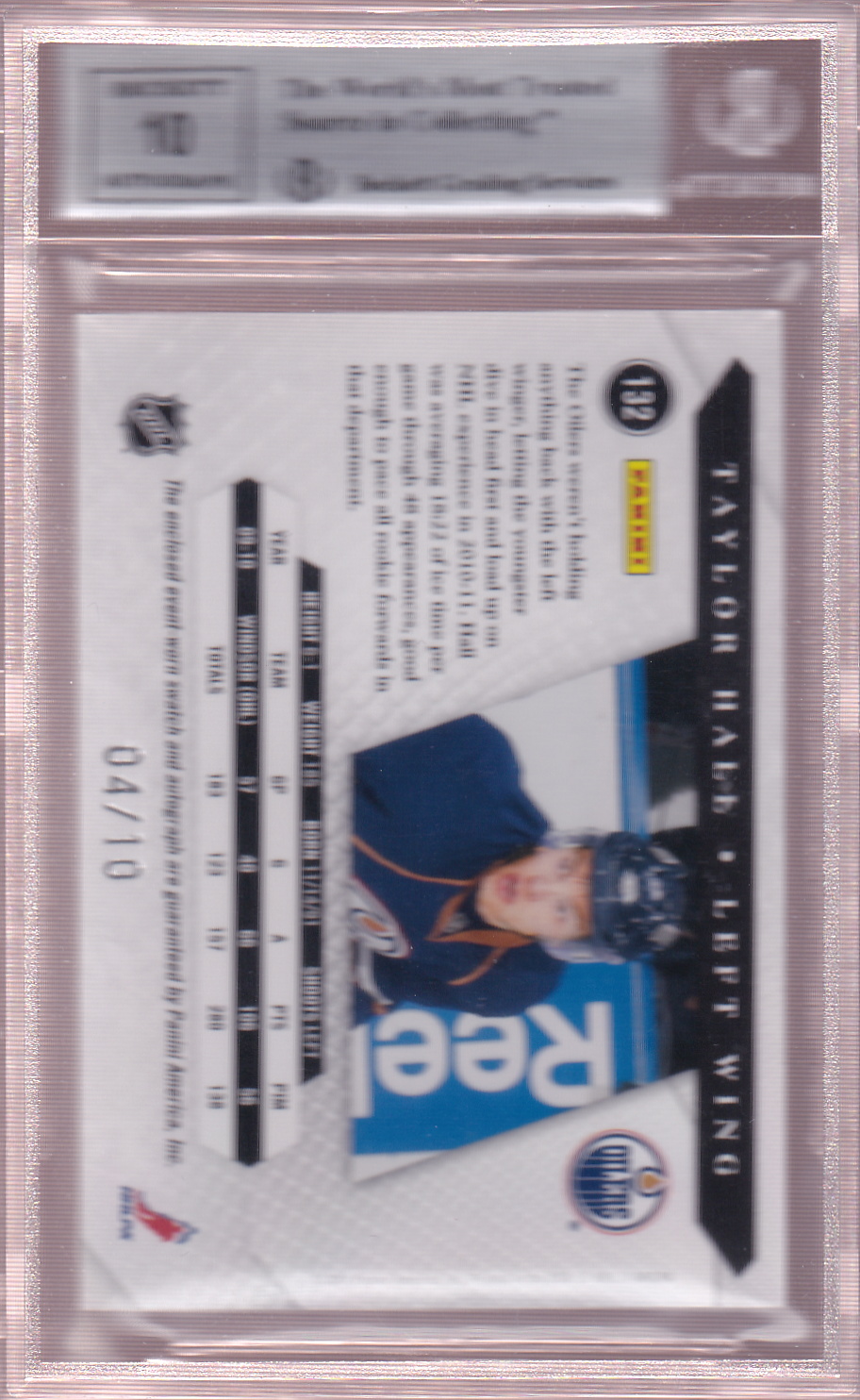 TAYLOR HALL 2010-11 Panini Luxury Suite GOLD 4/10 (jersey #) BGS 9 #132 Edmonton Oilers