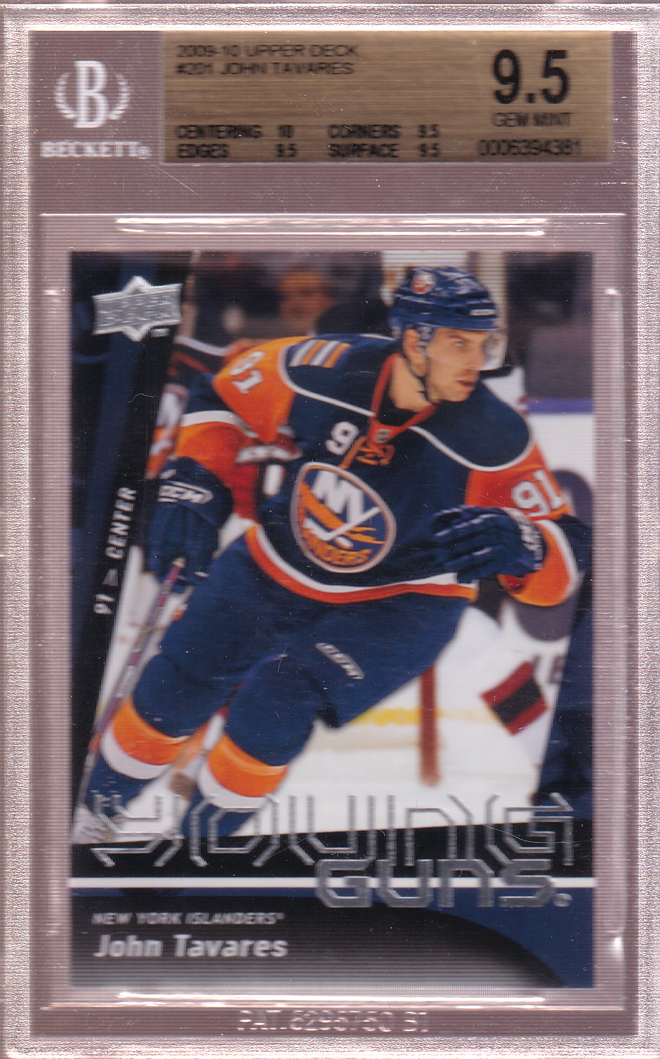 JOHN TAVARES 2009-10 Upper Deck UD Young Guns Rookie Card RC BGS 9.5 True Gem+ New York Islanders - Toronto Maple Leafs