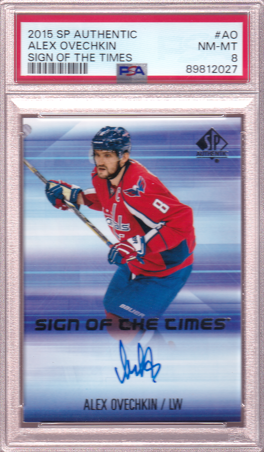 ALEXANDER ALEX OVECHKIN - 2015-16 SP Authentic Sign of the Times Autographed Card  #SOTT-AO PSA 8 - Washington Capitals