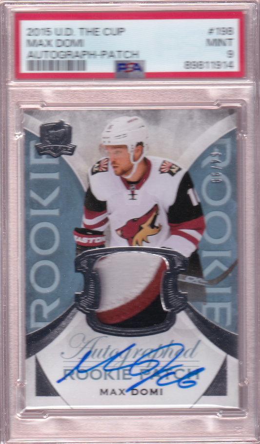 MAX DOMI 2015-16 Upper Deck UD The CUP Rookie Autographed Patch Card RC #198 - Arizona Coyotes - Toronto Maple Leafs