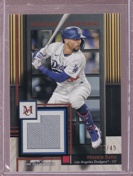 MOOKIE BETTS 2024 Topps Museum Collection Meaningful Material Relic Jersey Card 32/49 Los Angeles Dodgers MMR-MB