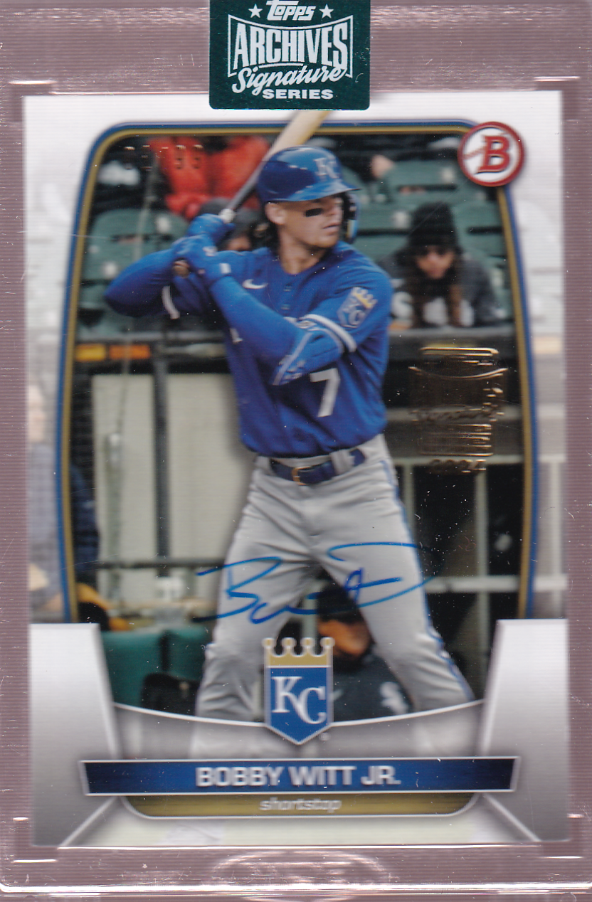 BOBBY WITT JR. 2024 Topps Archives Signature Series 01/99 (2023 Bowman #57) Kansas City Royals