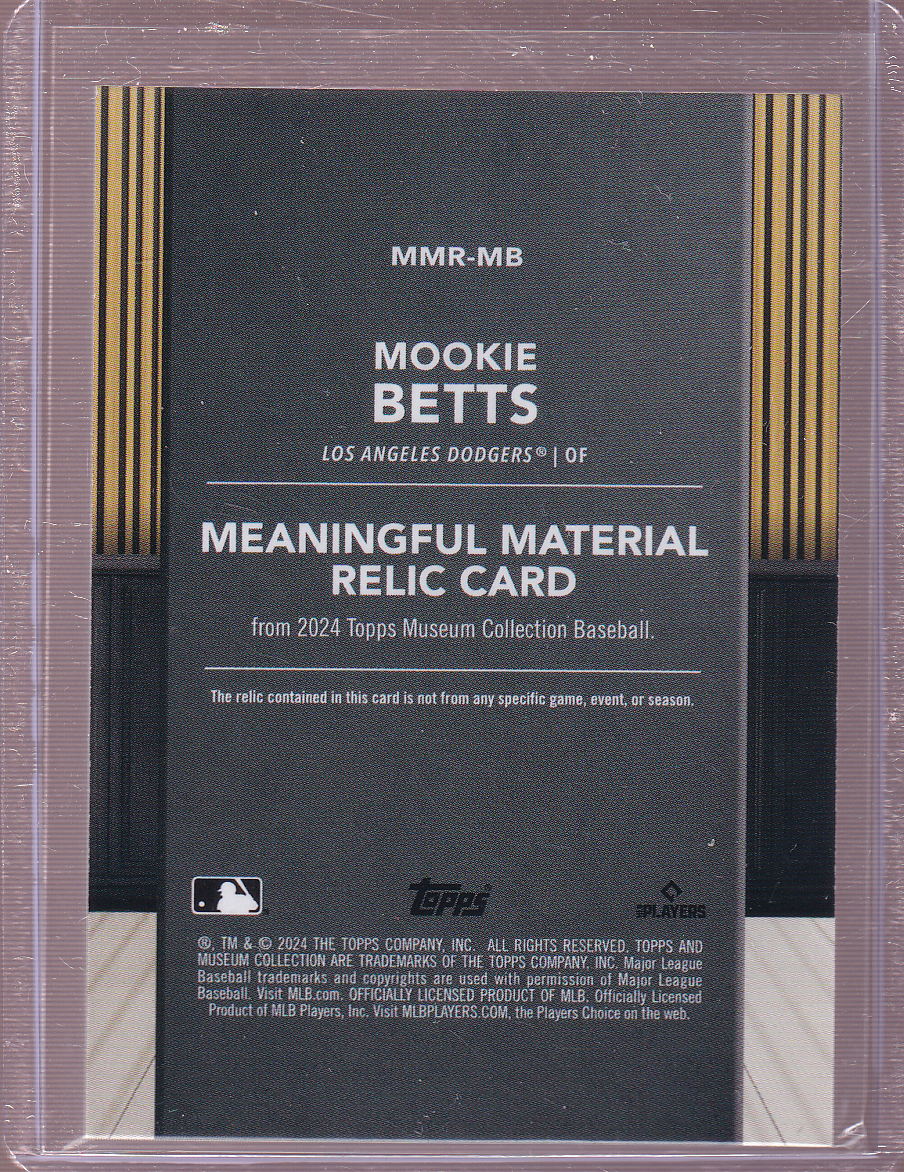 MOOKIE BETTS 2024 Topps Museum Collection Meaningful Material Relic Jersey Card 32/49 Los Angeles Dodgers MMR-MB