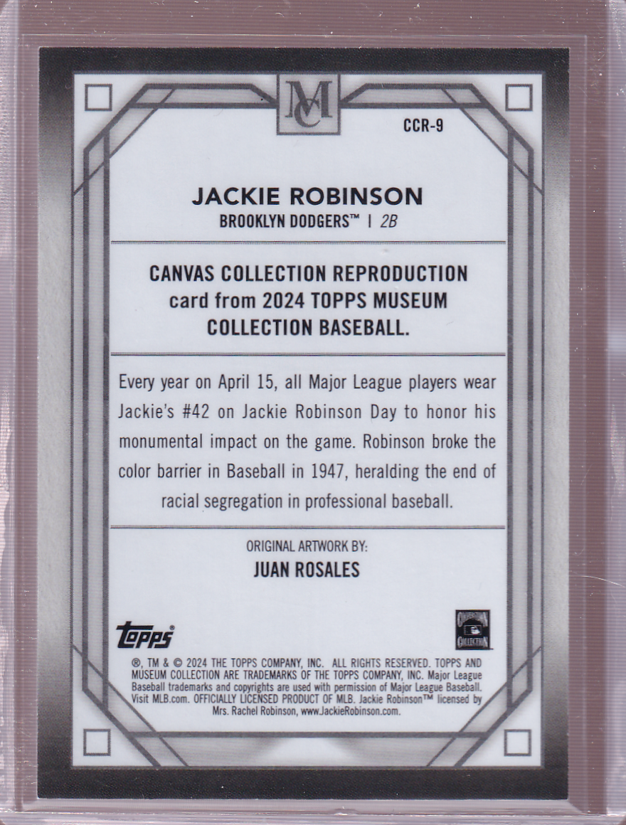 JACKIE ROBINSON 2024 Topps Museum Canvas Collection Reproduction Card Brooklyn Dodgers CCR-9