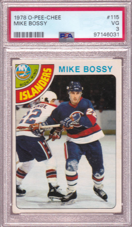 MIKE BOSSY 1978-79 O-pee-Chee OPC Rookie Card RC #115 PSA 3 New York Islanders