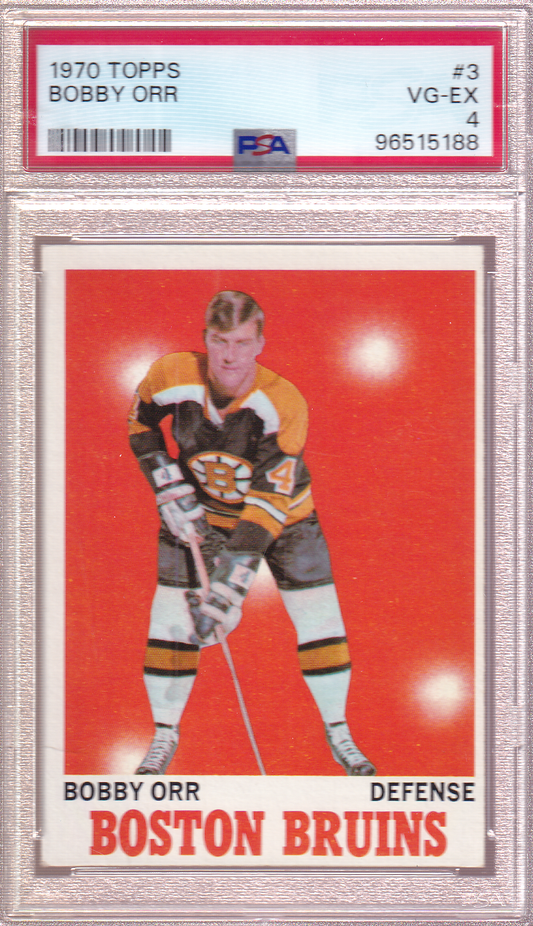 Bobby Orr 1970-71 Topps Card #3 Boston Bruins  PSA 4