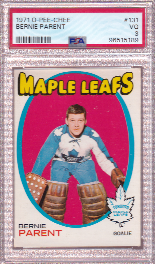 Bernie Parent 1971-72 O-Pee-Chee Card OPC  #131 Toronto Maple Leafs PSA 3