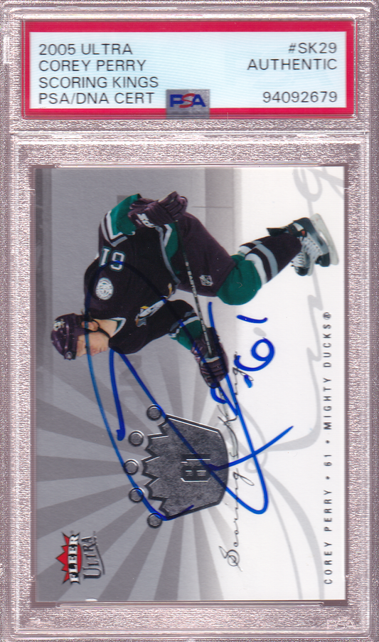 COREY PERRY Autographed 2005-06 Fleer Ultra Scoring Kings Rookie Card RC #SK29 Anaheim Ducks PSA/DNA Certified Authentic Auto