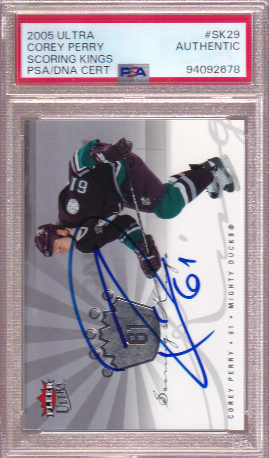 COREY PERRY Autographed 2005-06 Fleer Ultra Scoring Kings Rookie Card RC #SK29 Anaheim Ducks PSA/DNA Certified Authentic Auto