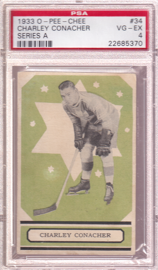 CHARLEY CONACHER 1933-34 O-Pee-Chee Series A Rookie PSA 4 Toronto Maple Leafs OPC