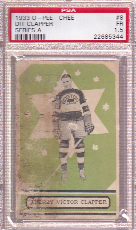 DIT CLAPPER 1933-34 O-Pee-Chee Series A Rookie PSA 1.5 Boston Bruins OPC