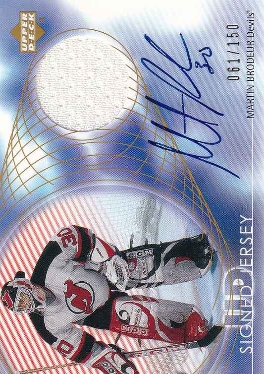 MARTIN BRODEUR 2002-03 UD Signed Jersey /150