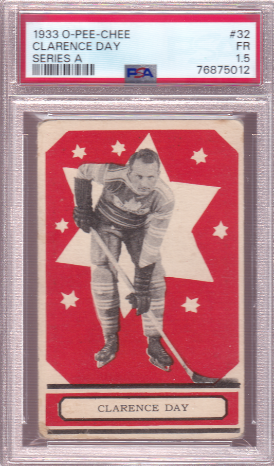 CLARENCE DAY 1933-34 O-Pee-Chee Series A Rookie PSA 1.5 Toronto Maple Leafs OPC