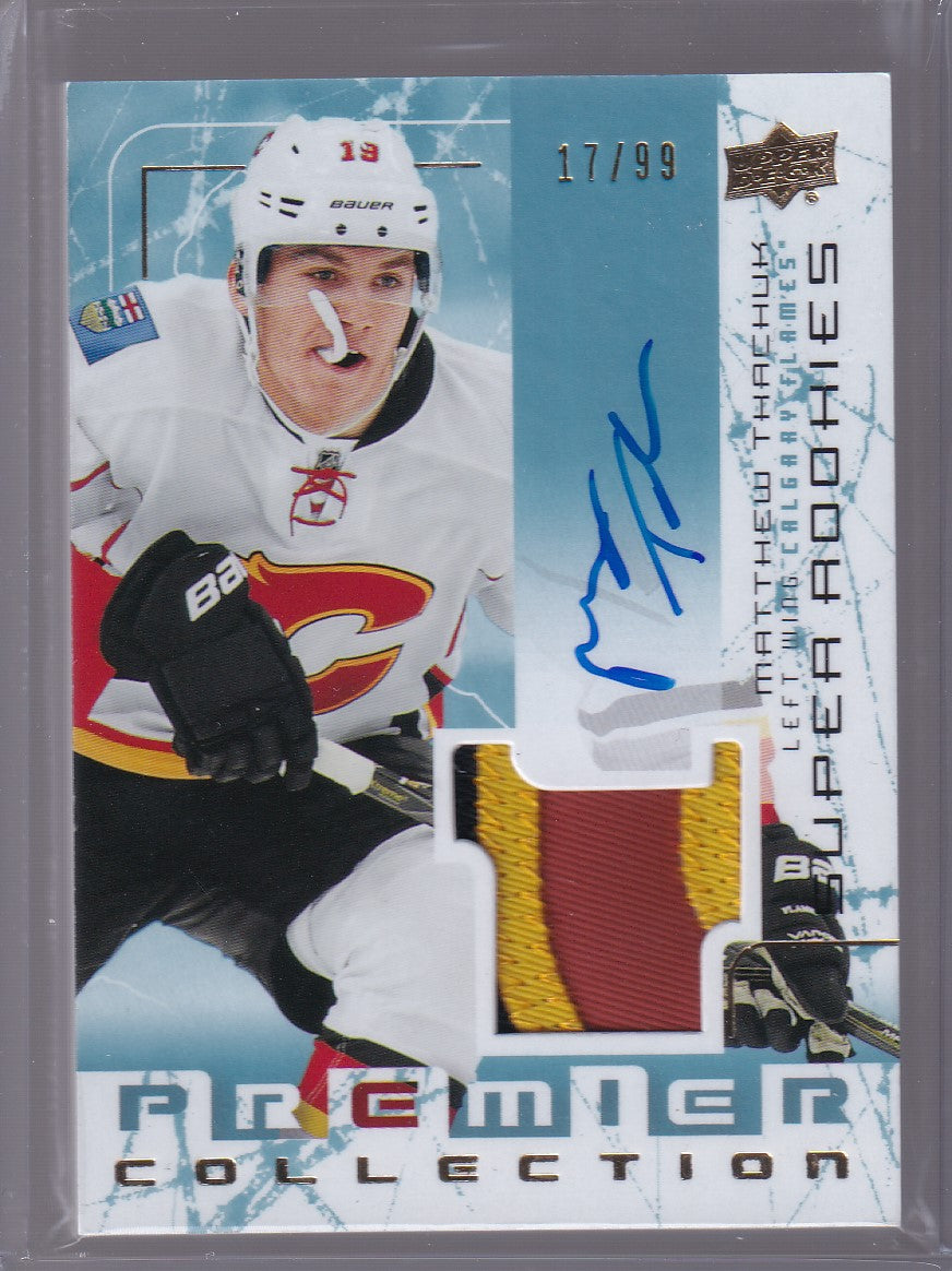 MATTHEW TKACHUK Premier Collection Super Rookies #SSR-MT 17/99