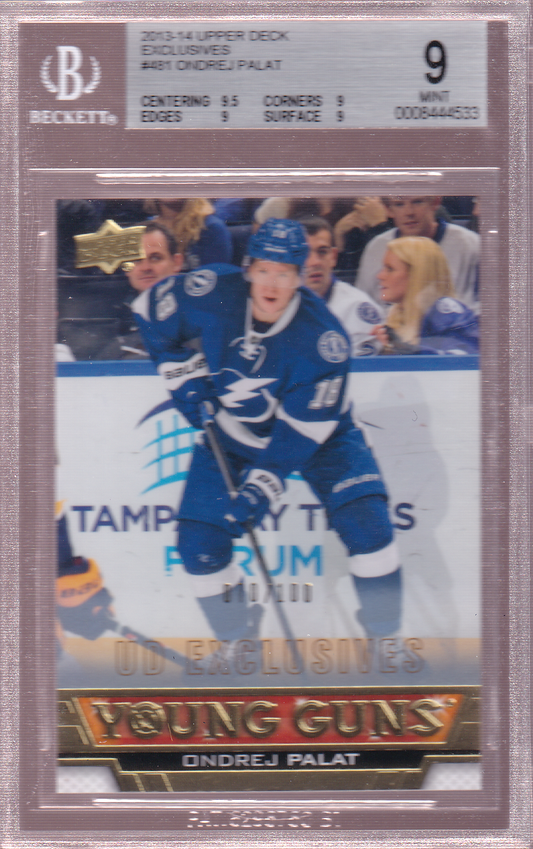 ONDREJ PALAT Upper Deck UD Exclusives 070/100 Young Guns Card BGS 9 RC #481 Tampa Bay Lightning