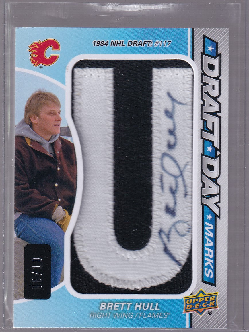 BRETT HULL SP Game Used Draft Day Marks "U" 6/10