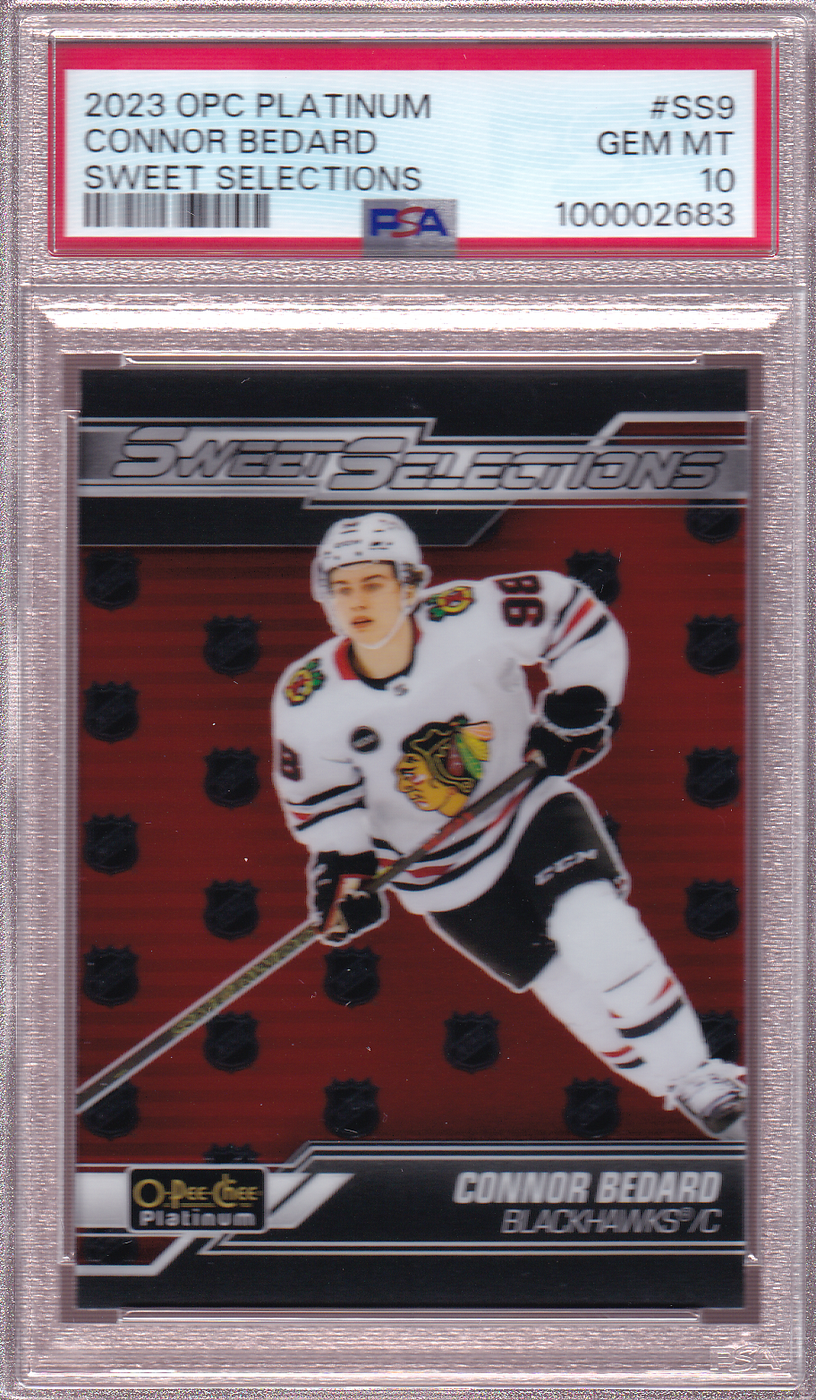 Connor Bedard 2023-24 O-Pee-Chee Platinum Sweet Selections Rookie Card RC #SS-9 PSA 10 Chicago Blackhawks