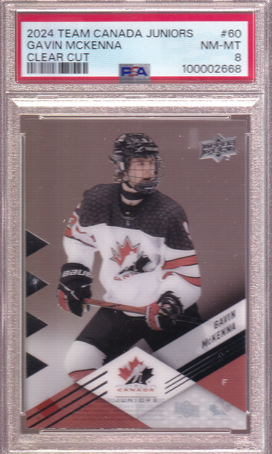 GAVIN MCKENNA 2024 Team Canada Juniors Clear Cut Card #60 PSA 8