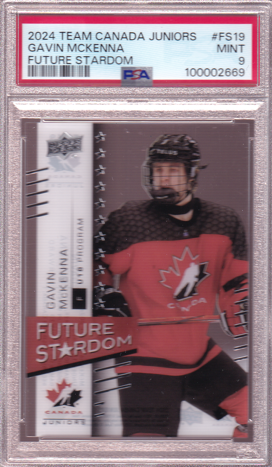 GAVIN MCKENNA 2024 Team Canada Juniors Clear Cut Card #FS-19 PSA 9