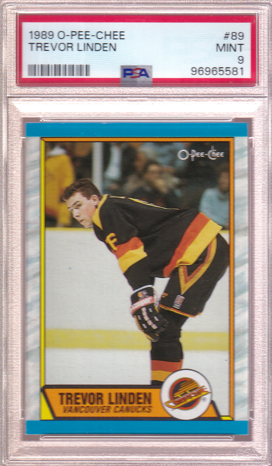 TREVOR LINDEN 1989-90 O-Pee-Chee Rookie Card #89 PSA 9 Vancouver Canucks RC