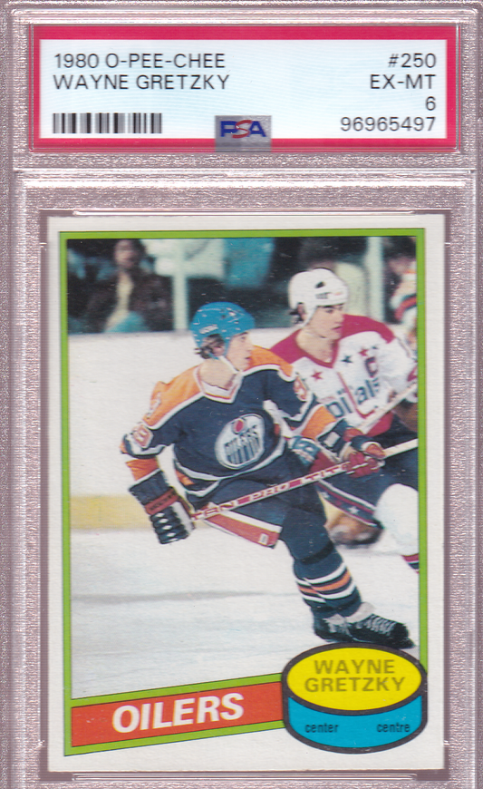 WAYNE GRETZKY 1980-81 O-Pee-Chee Oilers 2nd year Card #250 PSA 6 Edmonton Oilers