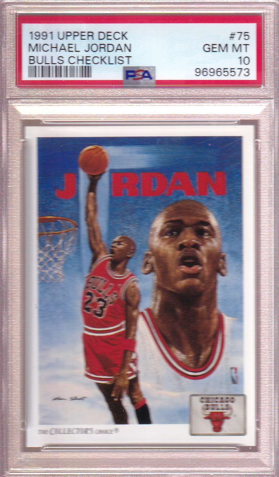 Michael Jordan 1991-92 Upper Deck Card #75 PSA 10 Chicago Bulls Checklist