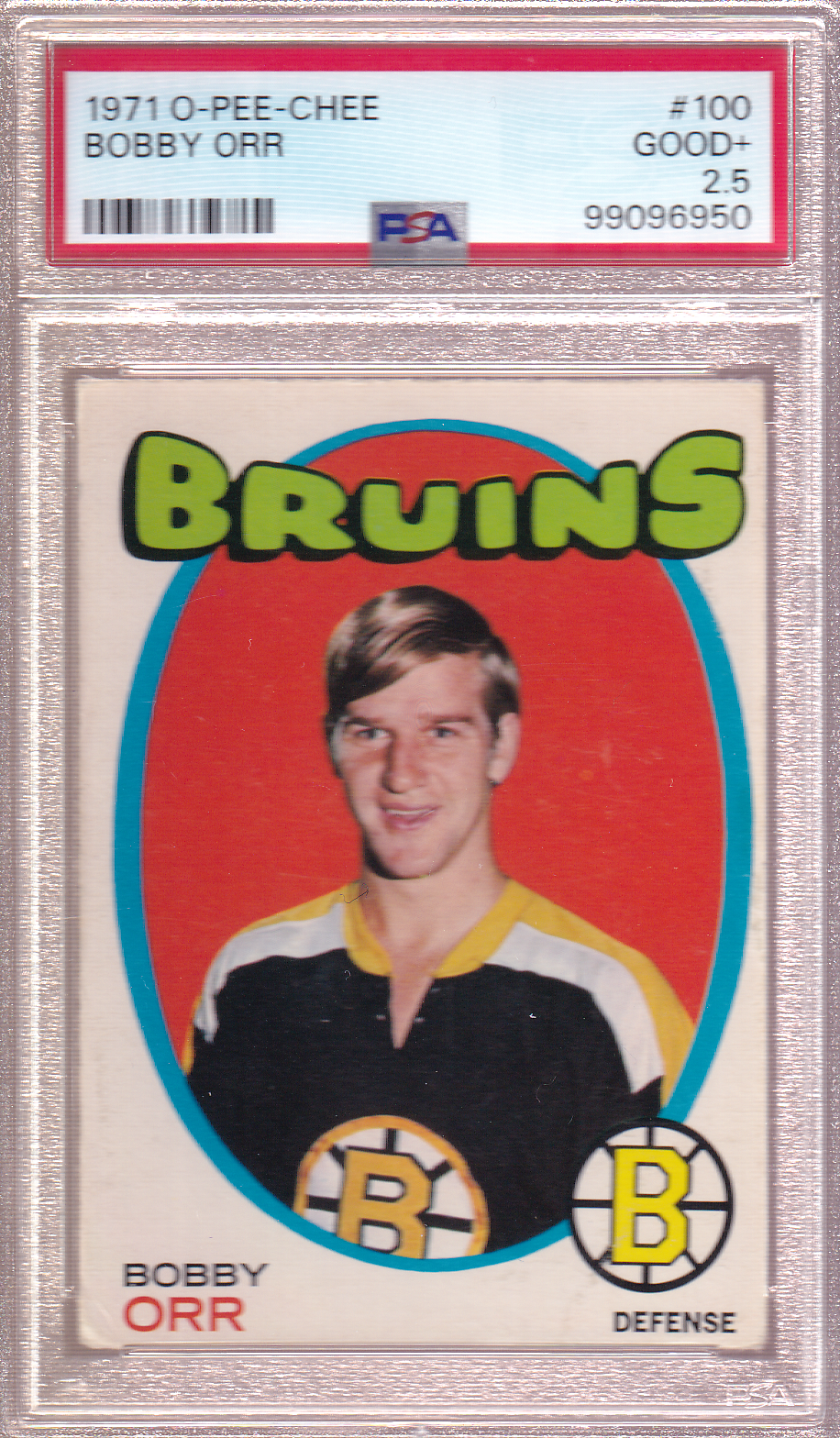 BOBBY ORR 1971-72 O-Pee-Chee #100 PSA 2.5 Boston Bruins