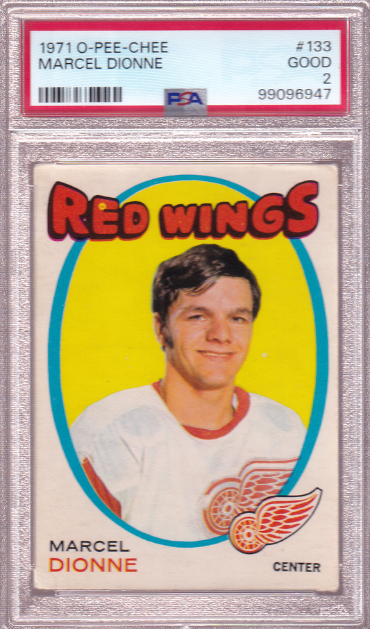 MARCEL DIONNE 1971-72 O-Pee-Chee Rookie Card #133 RC PSA 2 Detroit Red Wings