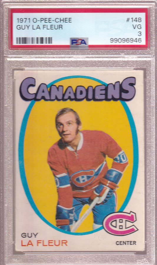 GUY LAFLEUR 1971-72 O-Pee-Chee Rookie Card RC PSA 3 Montreal Canadiens