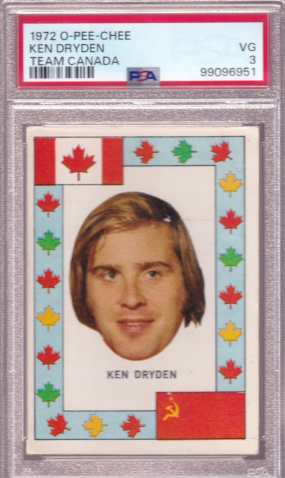 KEN DRYDEN 1972-73 O-Pee-Chee TEAM CANADA Card  PSA 3 Montreal Canadiens