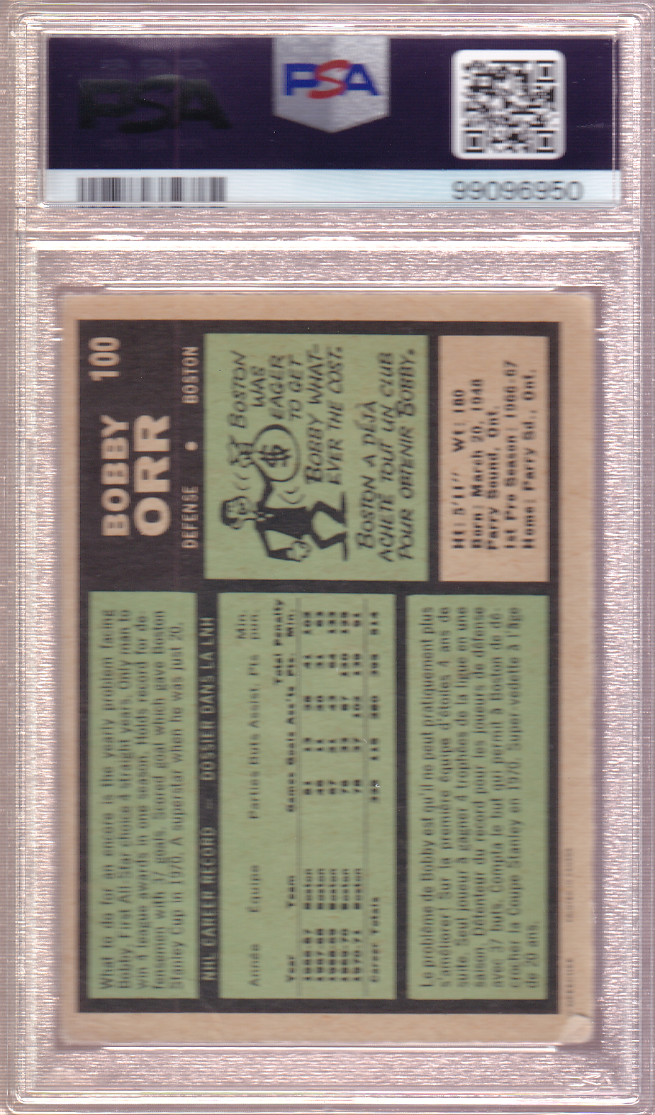 BOBBY ORR 1971-72 O-Pee-Chee #100 PSA 2.5 Boston Bruins