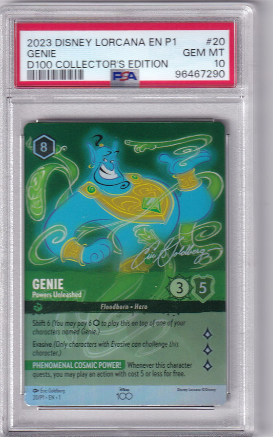 Genie 2023 Lorcana #20 EN P1 D100 Collector's Edition PSA 10