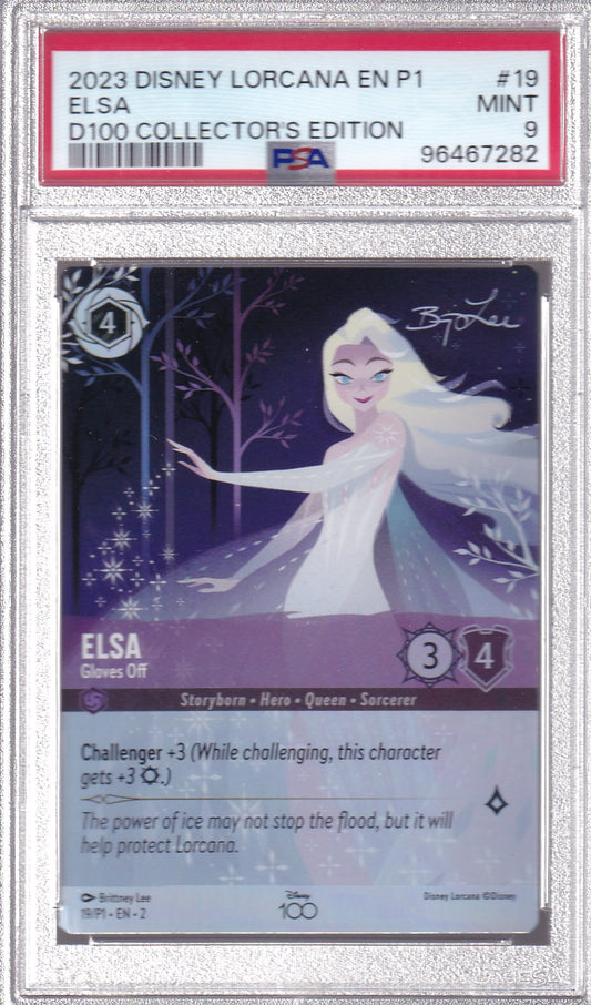 Elsa 2023 Lorcana #19 EN P1 D100 Collector's Edition PSA 9