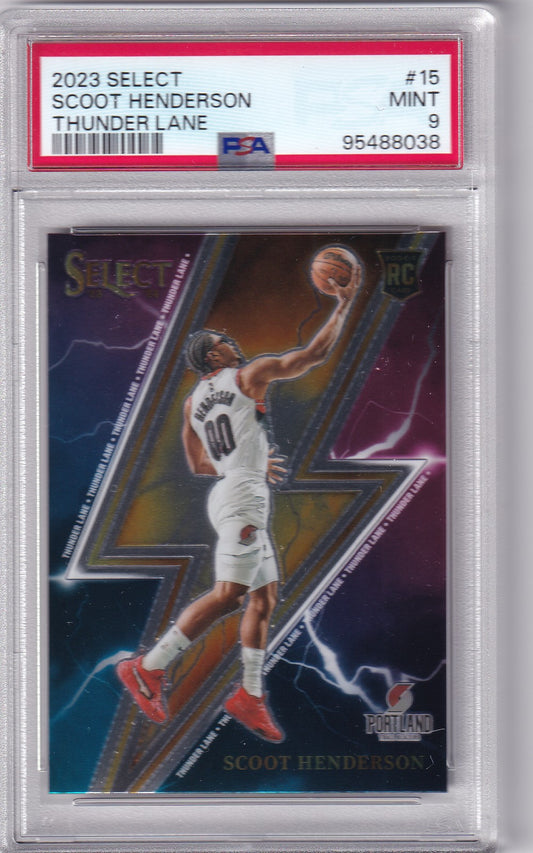 Scoot Henderson #15 2023 Select Thunder Lane PSA 9