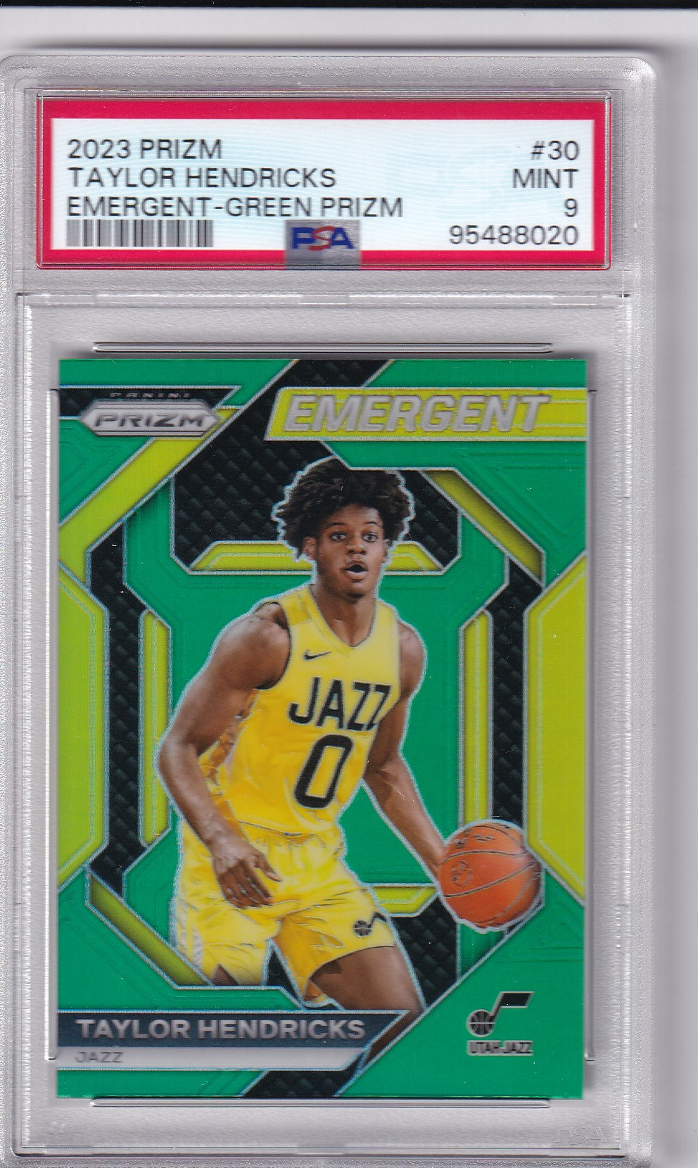 Taylor Hendricks #30 2023 Prizm Emergent Green Prizm PSA 9